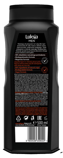 Luksja Men Sport Stimulačný sprchový gél 3v1 500 ml