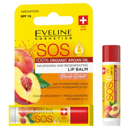 Eveline SOS Argan ochranný rúž Peach Sorbet