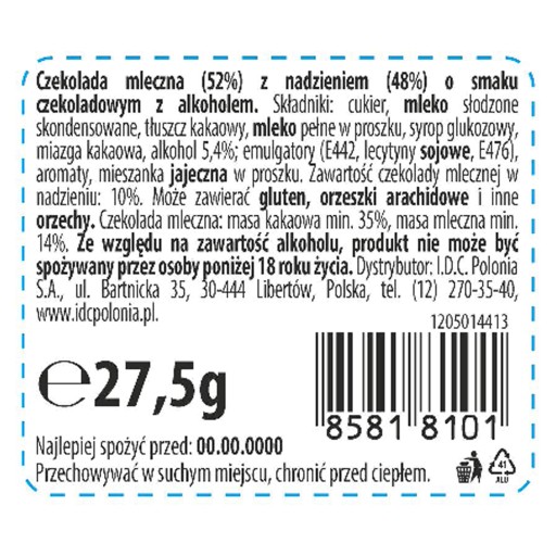 FIGARO VAJCIA S ČOKOLÁDOVÝM LIKÉROM 27,5g x 5 ks DÁTUM: 17.01.2025