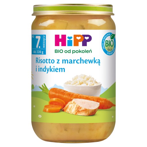 HiPP BIO Rizoto s mrkvou a morkou po 7 mesiacoch 220 g