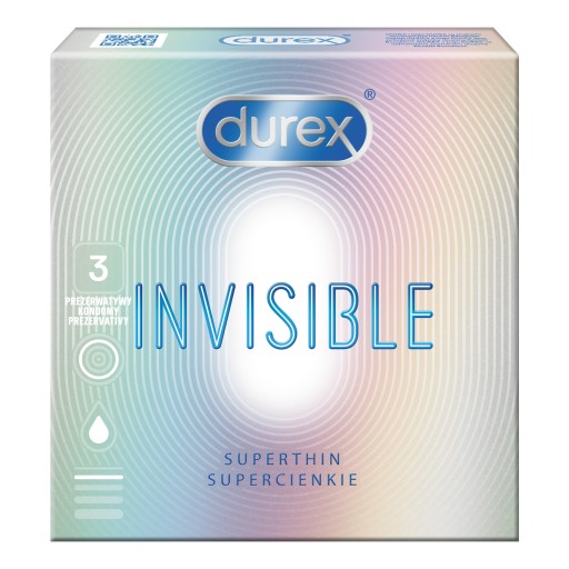Durex Invisible kondómy pre väčšiu intimitu, 3 ks.