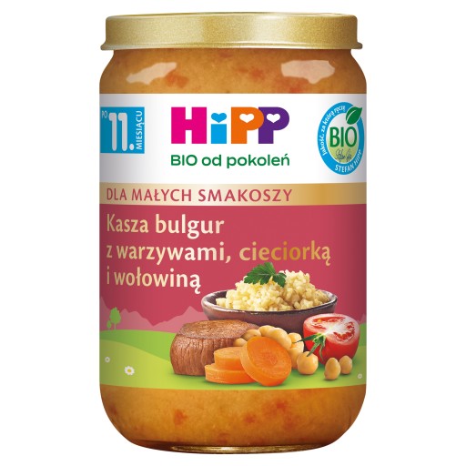 HiPP BIO Bulgur so zeleninou, cícerom a hovädzím mäsom po 11. mesiaci 220