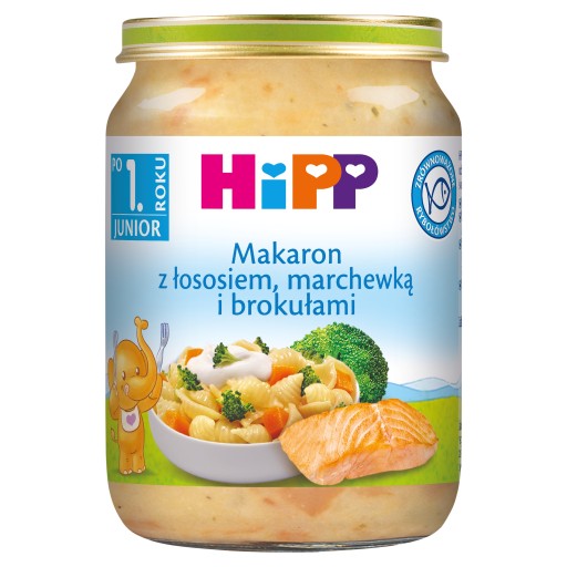Cestoviny HiPP. losos. mrkva a brokolica po 15 mesiacoch 250 g