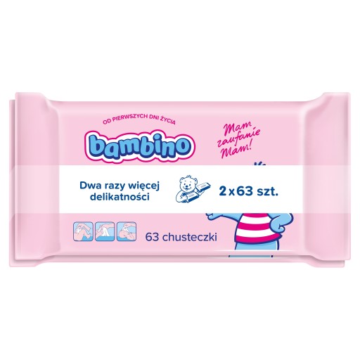 BAMBINO Vlhčené obrúsky pre bábätká 2x63 ks