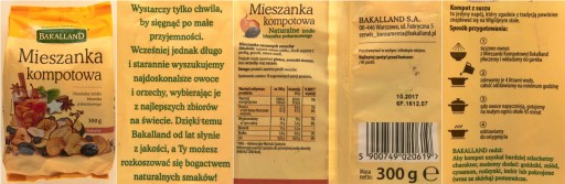 BAKALLAND Kompótová zmes - Sušené ovocie na kompót - Sušené 300g