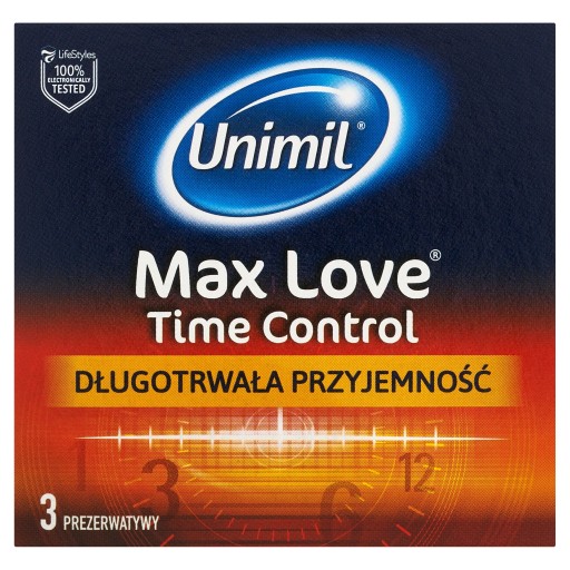 Unimil Max Love Time Control vlhčené latexové kondómy 3 ks