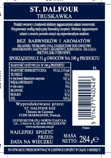 Ovocný džem Rhapsody jahoda 284 g ST. DALFOUR
