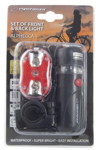 LED SVIETIDLO NA BICYKEL PRE PREDNÝ A ZADNÝ SET ALPHECCA