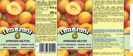 Happy Frucht Polovičky marhúľ 410 g