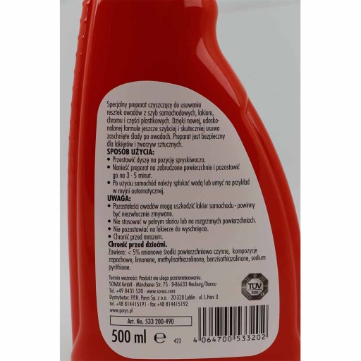 Sonax odstraňovač hmyzu 500 ml