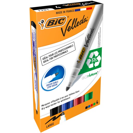 Popisovač Bic Velleda za sucha 4 ks