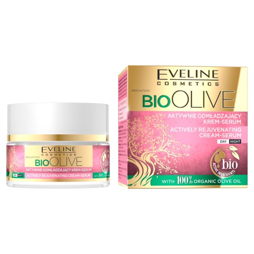Krém-sérum na tvár Eveline Cosmetics Bio Olive