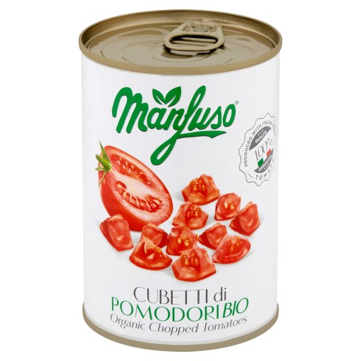 Bio sekané paradajky, 400g plechovka, Manfuso