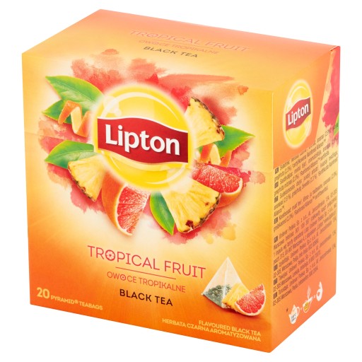 Lipton Ochutený čierny čaj Tropical Fruit pyramídy 20 ks 36g