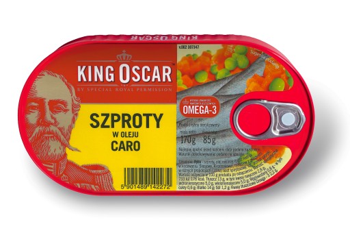 ŠPROTY V CARO KING OSCAR OLEJ 170g OMEGA-3