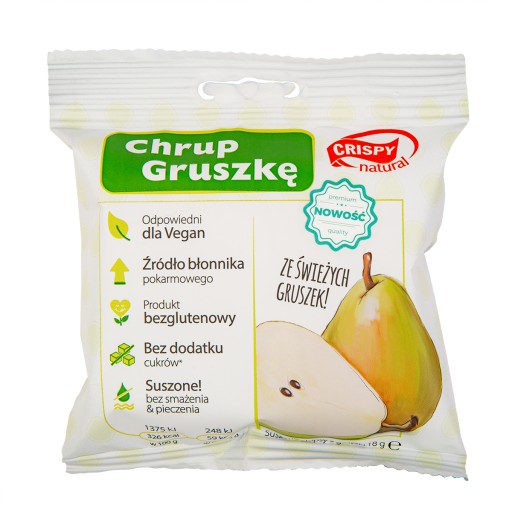 Chrumkavé prírodné hruškové lupienky 18g