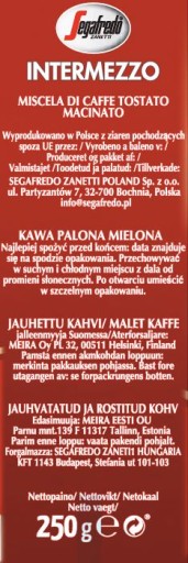 Segafredo Intermezzo mletá káva 250g