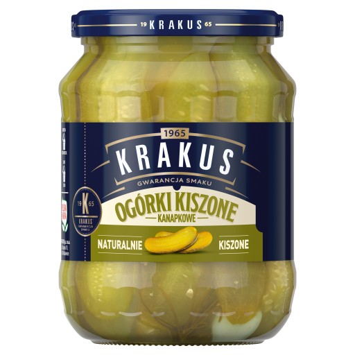 Krakus Nakladané sendvičové uhorky v plátkoch 670g
