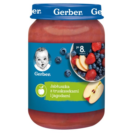 Gerber Jablká s jahodami a čučoriedkami po 8. mesiaci 190 g