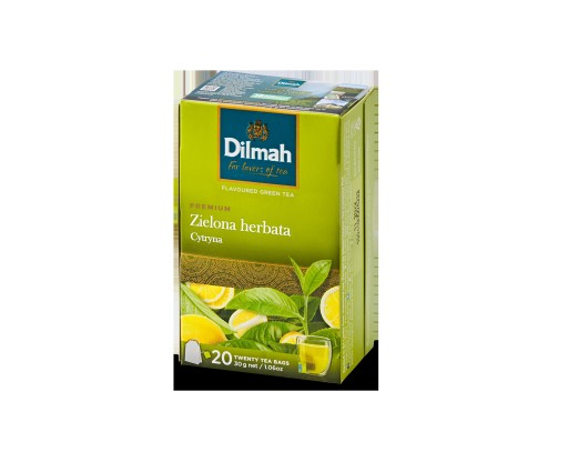 DILMAH GREEN TEA GREEN TEA & LEMON citrónová príchuť 20 VRECOV