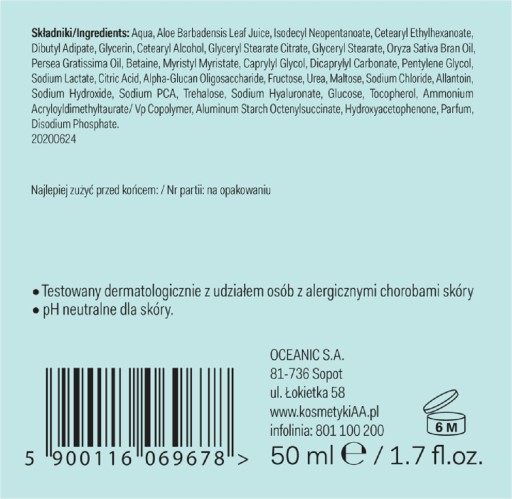 Denný a nočný výživný a hydratačný krém s výťažkom z AA Aloe Vera 50 ml