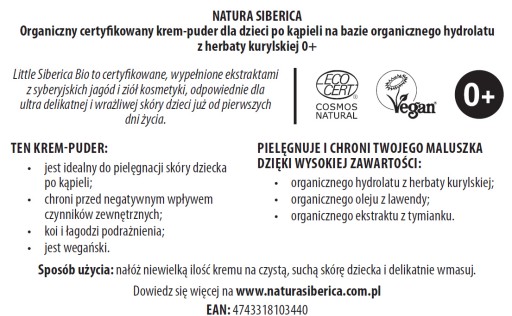 Natura Siberica krém na zapareniny 75ml pre deti