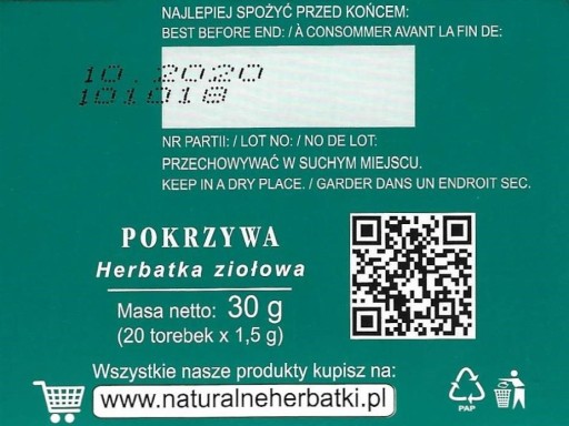 Expres bylinkový čaj zo žihľavy slezovej 20 vrecúšok