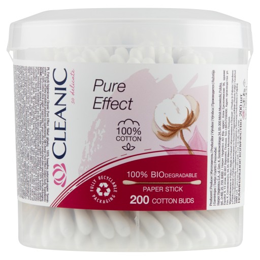 Vatové tyčinky Cleanic Pure 200 ks.