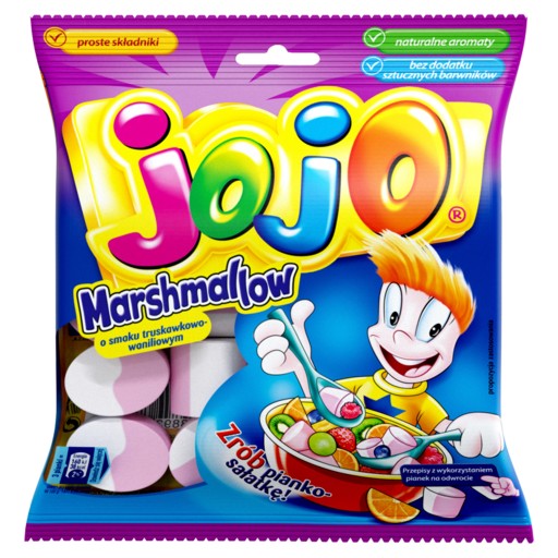 Jojo Marshmallow Marshmallow s príchuťou jahody a vanilky 86 g