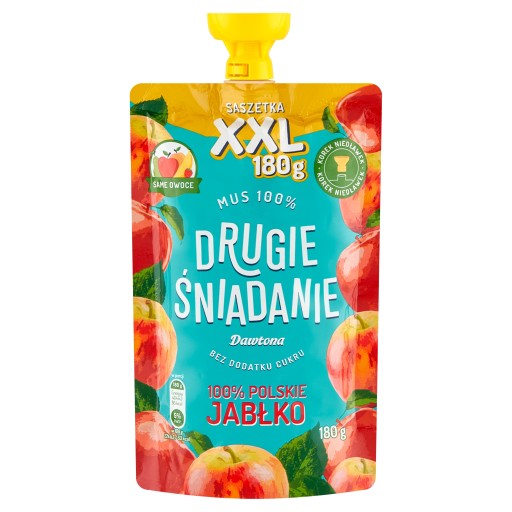 DAWTONA MUS XXL DRUHÉ RAŇAJKY OVOCIE, bez cukru, 100% POLSKÉ JABLKO 180G