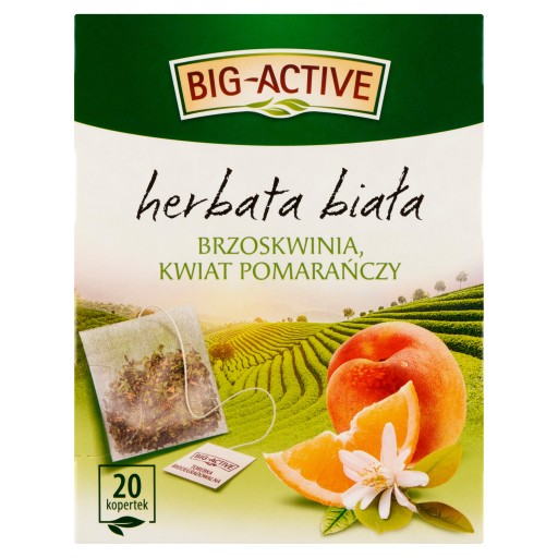 Big-Active biely čaj s broskyňou a pomarančovým kvetom (20 vrecúšok x 1