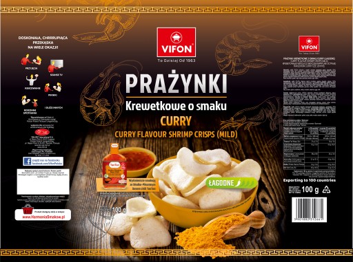 Vifon Krevetové lupienky, jemné kari, 100 g