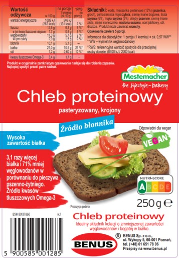 Benus Proteínový chlieb 250 g