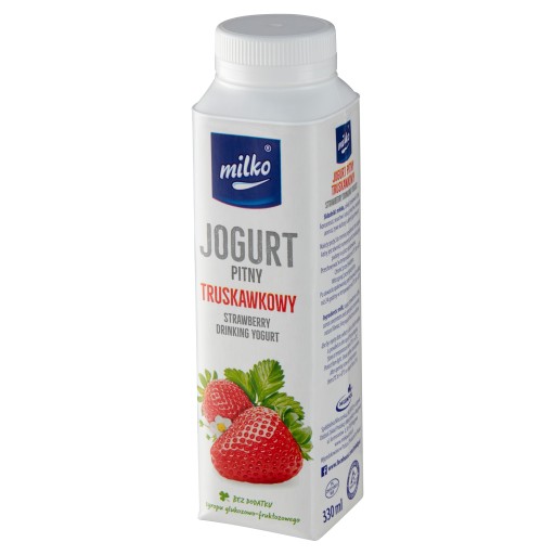 Milko jahodový pitný jogurt 330ml