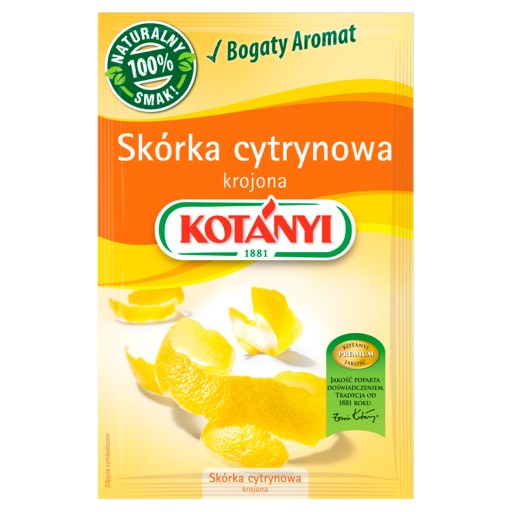 Kotanyi citróny CITRÓNOVÁ kôra rez 16 g Mega Chuť a Aróma