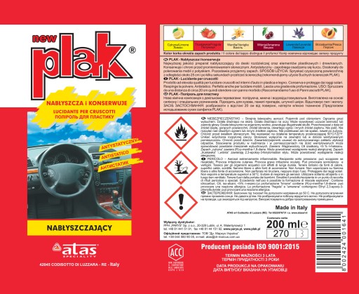 ATAS KOKPIT PLAK 200ML BROSKYŇOVÝ POTAH. PCS ATAS