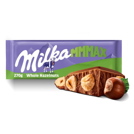 Milka MMMAX mliečna čokoláda celé Hazelnuts 270 g
