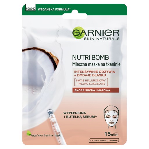 Garnier pleťová maska s kokosovým mliekom