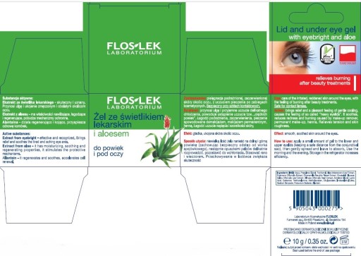 Očný gél Floslek s rozjasňovačom a aloe