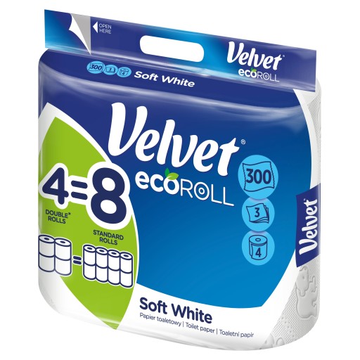 Zamatový toaletný papier 4 ks ECOROLL