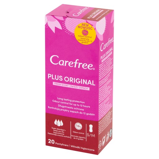 CAREFREE Plus Normal hygienické vložky svieža vôňa 20 ks