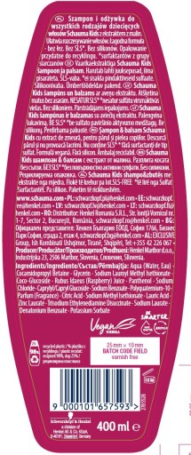 Schwarzkopf Schauma detský šampón a sprchový gél 2v1 pre dievčatá - R