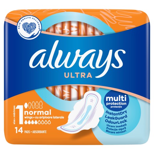 Always Ultra Normal Hygienické vložky s krídelkami 14 ks.