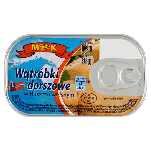 Treska pečeň vo vlastnom tuku 115g MK