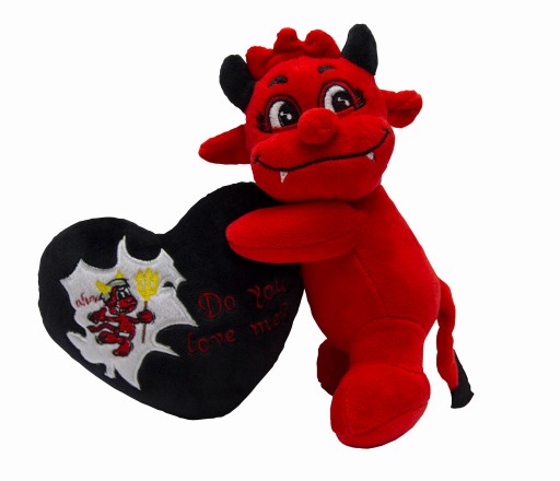 Čert so srdcom červený 20 cm VALENTÍN 56114