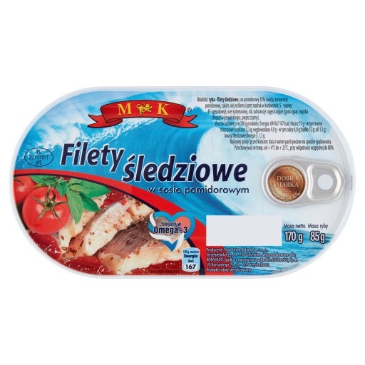 Filety zo sleďov v paradajkovej omáčke 170g MK