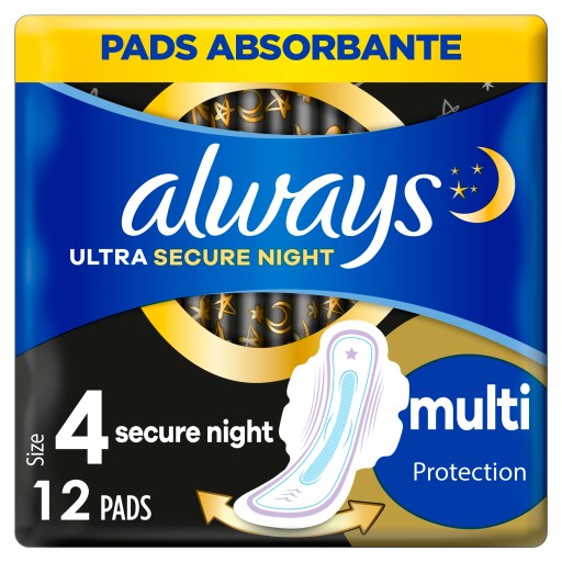 Always Ultra Night s krídelkami, 12 kusov hygienických vložiek