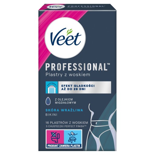 VEET PROFFESIONAL Depilačné voskové pásiky, citlivá pokožka 16 ks