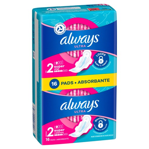 Always ultra 2 super hygienické vložky s krídelkami, 16ks multi ochrana, nové