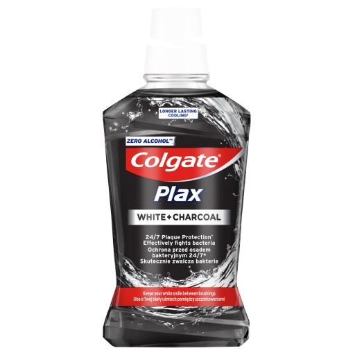 COLGATE Plax White & Charcoal ústna voda 500ml